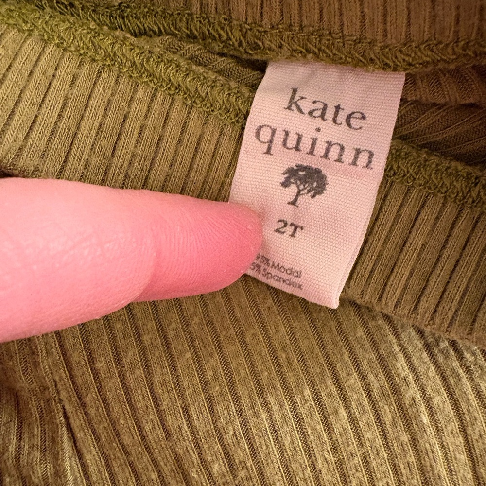 Kate Quinn Ribbed Green Leggings - Olive 2T Modal/Span - Picture 3 of 3